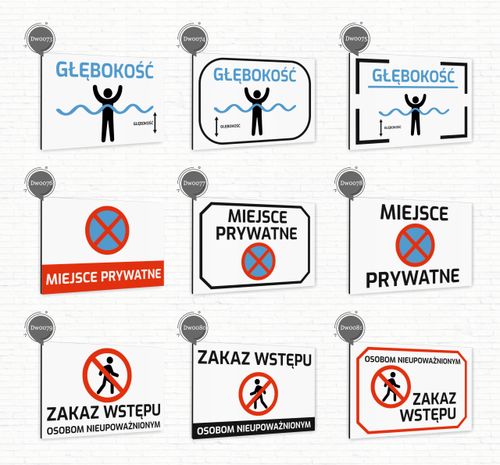 Tabliczka znak informacyjny 30x20 Biała TEREN PRYWATNY Dibond NADRUK UV na Arena.pl