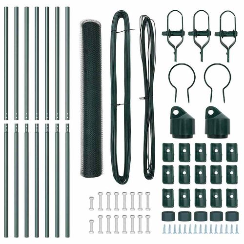 Ogrodzenie z słupkami Zielony 1.4 x 10 m Stal pokryta PCV na Arena.pl