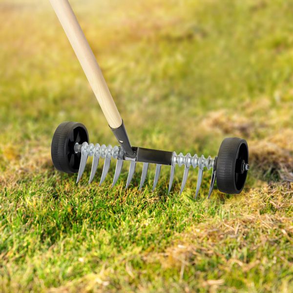 AERATOR NA KÓŁKACH TRZONEK WERTYKULATOR DO TRAWY zdjęcie 2