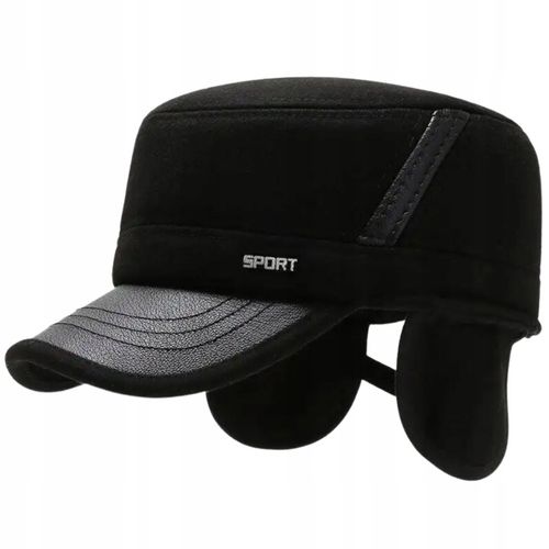 ZIMOWA CZAPKA Z DASZKIEM CHOWANE NAUSZNIKI CIEPŁA DLA STARSZEJ OSOBY na Arena.pl