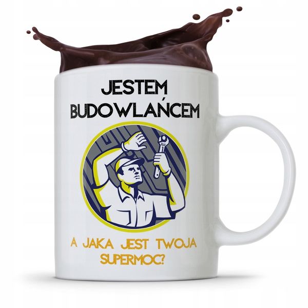 Kubek Budowlańca Majstra Jaka Jest Twoje Supermoc? Z Nadrukiem Ze Zdjęciem zdjęcie 1