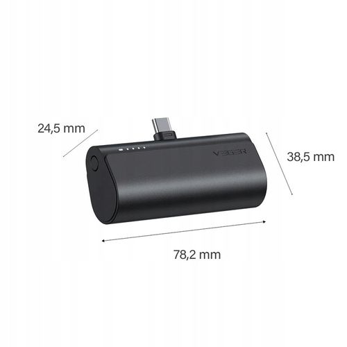 POWERBANK VEGER PlugOn 5000mAh PD 20W USB C mini mały lekki kieszonkowy na Arena.pl
