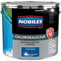 NOBILES CHLOROKAUCZUK DO METALU BETONU NIEBIESKI SYGNAŁOWY 5005 POŁYSK 10L