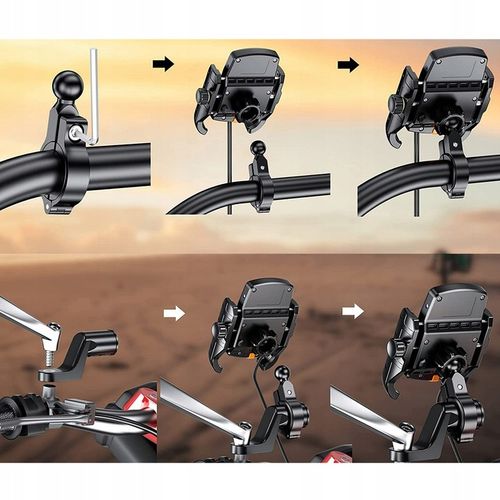 UCHWYT MOTOCYKLOWY NA TELEFON SZYBKA ŁADOWARKA USB QC3.0 MOTOCYKL + KABEL na Arena.pl