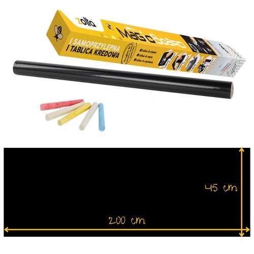 Tablica suchościeralna samoprzylepna kredowa duża dla dzieci 45x200 kredax5 na Arena.pl