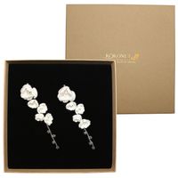 Kolczyki ślubne kwiatowe PEONY silver KOKONET 6-0018