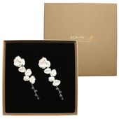 Kolczyki ślubne kwiatowe PEONY silver KOKONET 6-0018