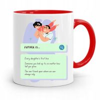 Kubek Czerwony Dla Taty Ojca Father Is... Prezent Z Nadrukiem Ze Zdjęciem