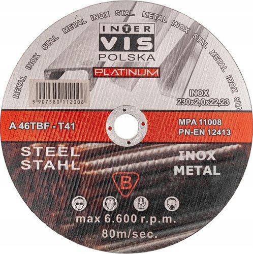 TARCZA DO CIĘCIA METALU 230x2 INOX MOCNE 10 szt na Arena.pl