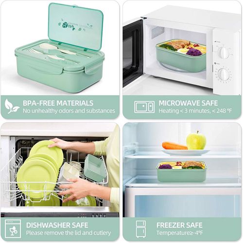 Lunch Box Bento Hermetyczny Łyżka Widelec 1400Ml na Arena.pl