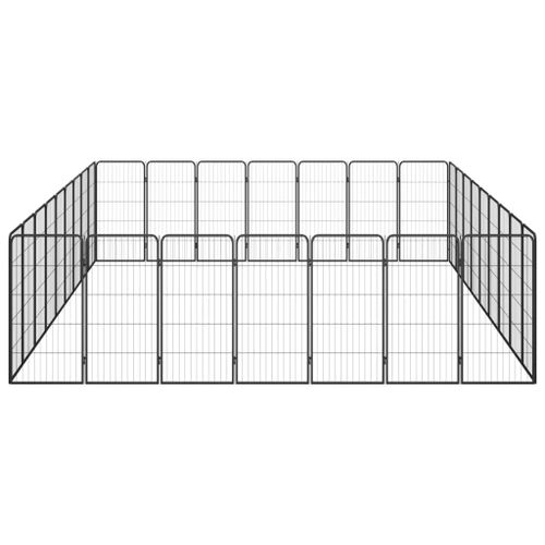 Kojec dla psa, 32 paneli, czarny, 50x100 cm, stal na Arena.pl