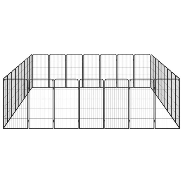 Kojec dla psa, 32 paneli, czarny, 50x100 cm, stal zdjęcie 4