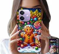 ETUI DO OPPO A40 / A40M - PIERNIK, CUKIERKOWE WZORY ŚWIĘTA + SZKŁO