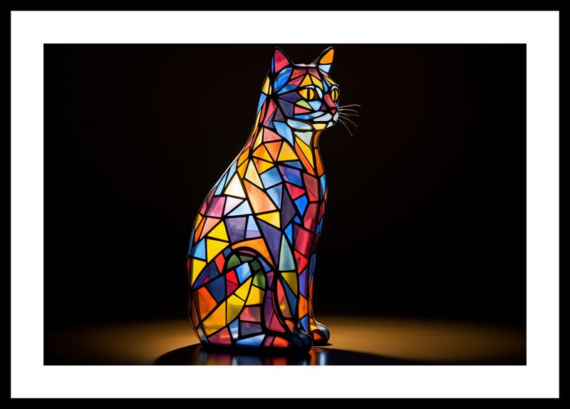 Plakat 45x30cm Koci Witraż zdjęcie 3