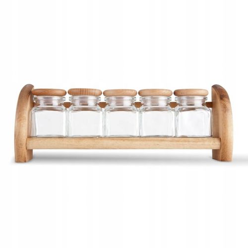 PÓŁKA + POJEMNIKI SZKLANE PRZYPRAWY PRACTIC 6 EL na Arena.pl