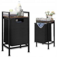 Kosz na pranie wolnostojący z półką industrialny loft do łazienki 72x50x33