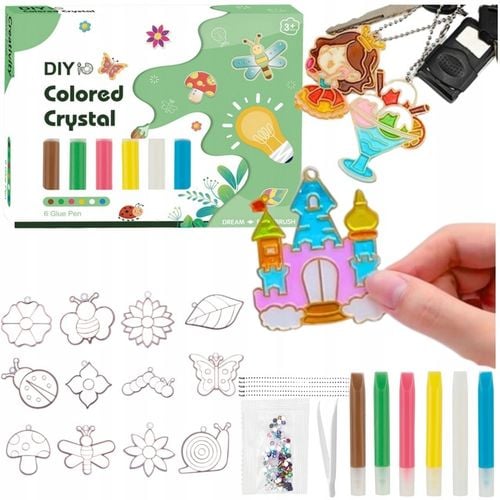 ZESTAW DO ROBIENIA BRELOCZKÓW dla dzieci DIY breloczki 12 szablonów 12 farb na Arena.pl