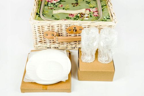 Kosz piknikowy z wikliny termotorba sztućce dla 2 osób praktyczny prezent na Arena.pl