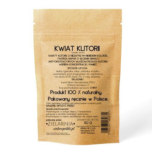 Klitoria ternateńska HERBATKA NIEBIESKA Butterfly Tea CAŁE DUŻE KWIATY 50g na Arena.pl