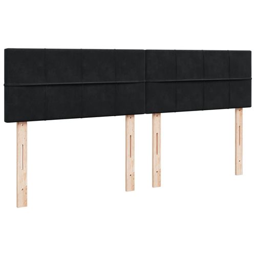 Łóżko kontynentalne z materacem, czarne, 180x200 cm, aksamit na Arena.pl