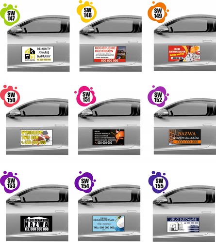 MAGNES NA SAMOCHÓD AUTO MAGNETYCZNA REKLAMA 60X30 usługi brukarskie na Arena.pl