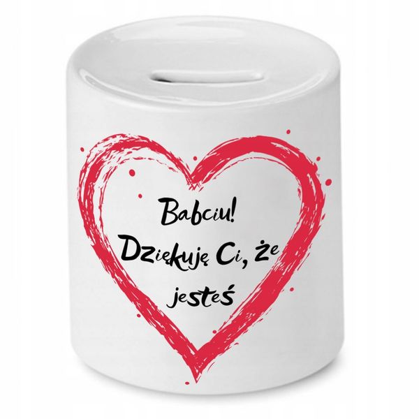 Skarbonka Dla Babci Babciu Dziękuję Ci Że Jesteś Z Nadrukiem Ze Zdjęciem zdjęcie 1