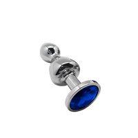 korek analny lollypop double ball metal plug m blue wooomy