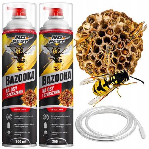SILNY SPRAY PREPARAT OPRYSK ŚRODEK NA OSY SZERSZENIE GNIAZDA BAZOOKA na Arena.pl
