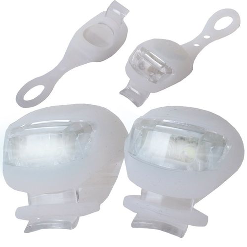 OŚWIETLENIE ROWEROWE LAMPKI 2 LED PRZÓD ROWER BIAŁE 2SZT SILIK na Arena.pl