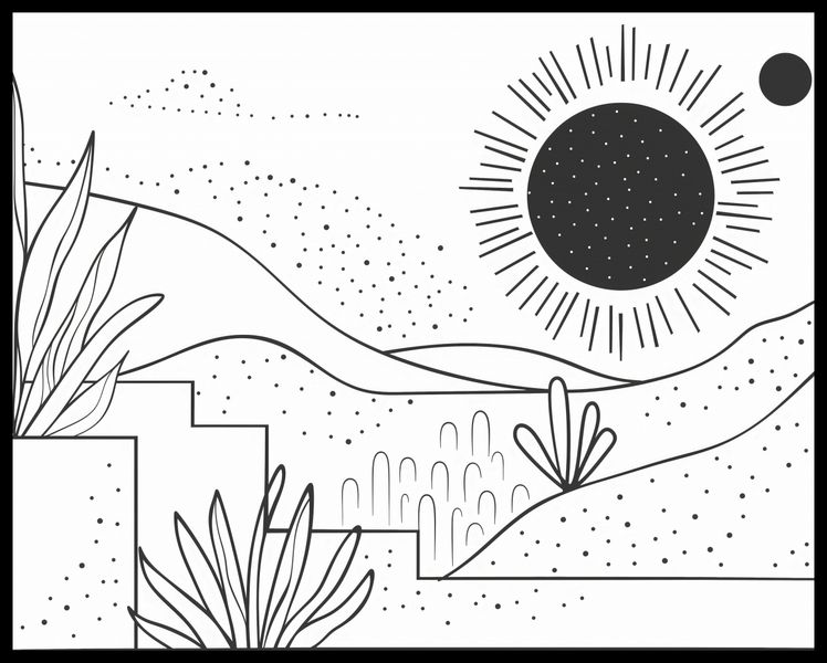 Plakat 76x60,5cm Linearny Pejzaż zdjęcie 2