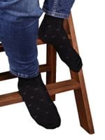 Skarpety stopki męskie bambusowe eleganckie ze wzorem czarne 43-46 YOCLUB