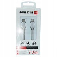 Kabel Swissten USB typ C - Apple Lightning 2 m srebrny