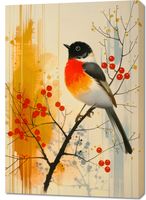 Obraz 70x100cm Jesienny Rudzik