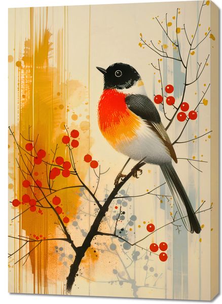 Obraz 70x100cm Jesienny Rudzik zdjęcie 1