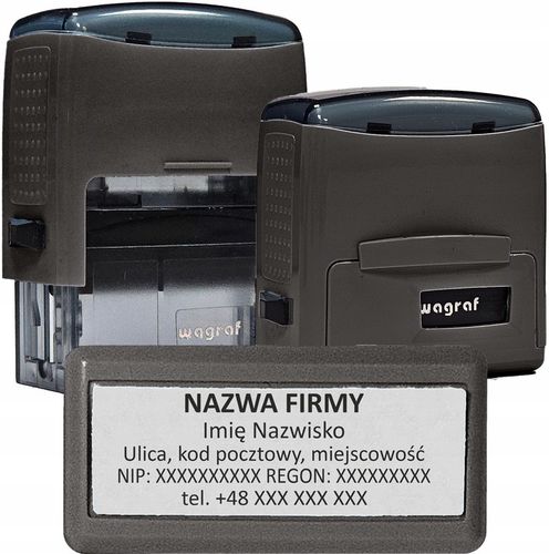 Pieczątka FIRMOWA - Wagraf B3s do 6 wersów - 12 kolorów obudowy do wyboru na Arena.pl