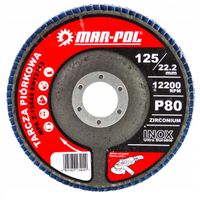tarcza piórkowa 125mm p80 inox