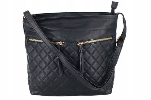 Torebka damska listonoszka klasyczna miękka z długim paskiem pikowana na Arena.pl