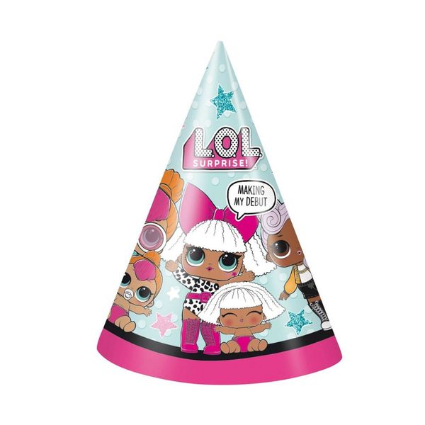 Papierowe czapeczki LOL Surprise 8 sztuk zdjęcie 1