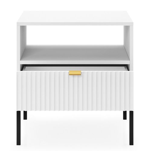 Szafka nocna Delicious ryflowana biała na Arena.pl