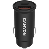CANYON Ładowarka samochodowa C-20-03 PD 30W QC 3.0 18W USB-C USB-A Czarna
