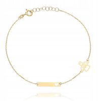 Złota bransoletka aniołek anioł PR. 585 GRAWER