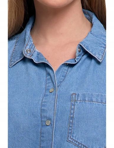 Damska Koszula Jeansowa Niebieska Bawełna Długi Rękaw Kołnierzyk MORAJ M na Arena.pl