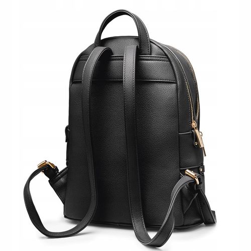 Plecak Dwukomorowy Damski PUCCINI Ze Skóry Ekologicznej Czarny na Arena.pl