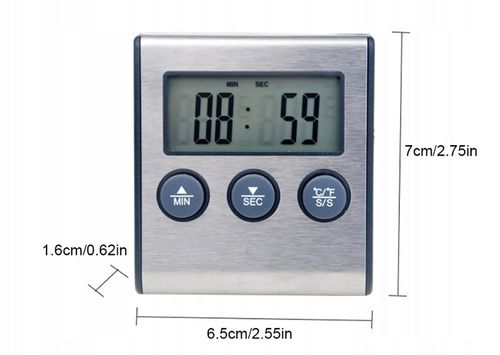TERMOMETR KUCHENNY DO PIEKARNIKA WĘDZARNI GRILLA MIĘSA WODY z sondą na Arena.pl