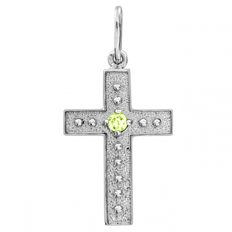 SREBRNY KRZYŻYK OZDOBNY Z CYRKONIĄ SREBRO PRÓBY 925 DOSTĘPNY W RÓŻNYCH KOLORACH zdjęcie 1