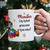 Mikołajkowy kubek z imieniem dla kobiety