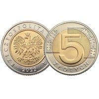 Narodowy Bank Polski 5 zł z Woreczka Menniczego Moneta z 2022 UNC