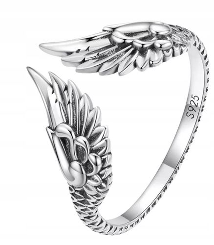 Pierścionek srebrny SKRZYDŁA regulowany +pudełko na Arena.pl
