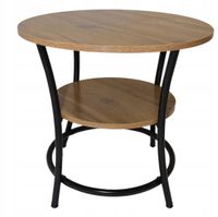 Stolik kawowy okrągły loft fi 56x55cm dąb naturalny