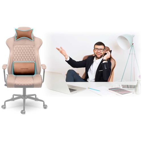 Fotel biurowy Sofotel Werona - brązowy - 2582 na Arena.pl